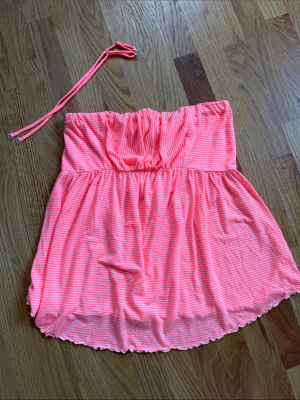 Free People Neon Coral Strapless Tube Top